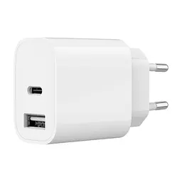Зарядний пристрій Gembird 1xUSB-A+1xUSB-C 5V/2.4A (12W) white (TA-UC-2AC12-01)