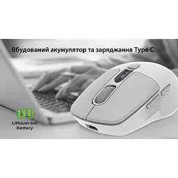 Мишка REAL-EL RM-480W Wireless/Bluetooth White (EL123200050) - мініатюра 2