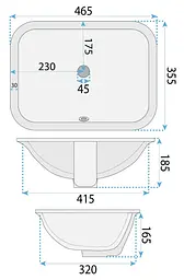 Умивальник Rea Anabel врізний нижнього монтажу 46.5x35.5 см white REA-U0624 - мініатюра 5