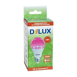 Лампочка Delux GROW BL 60N 11 Вт_230В E27 (90023253) - миниатюра 3