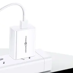 МЗП USAMS US-CC083 T22 Single USB QC3.0 Travel Charger (EU) Білий - мініатюра 2