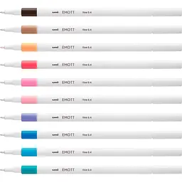 Набір лайнерів Uni Emott Fine Line Soft Pastel Color 0.4 мм 10 кольорів (PEM-SY/10C.02SPC) - мініатюра 3