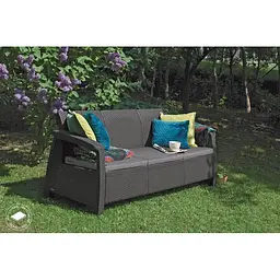 Софа садова пластикова Allibert Corfu love seat max сіра - мініатюра 4