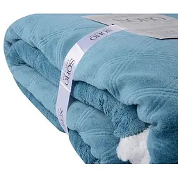 Ковдра Soho Plush hugs Silver blue флісова, 200х150 см, блакитна з білим (1223К) - мініатюра 5