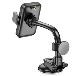 Автотримач Hoco H27 Rock push-type (center console) Black / Gray - мініатюра 3