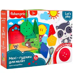 Игра-шнуровка Vladi Toys Fisher-Price Maxi-пуговицы, украинский язык (VT2905-22)