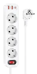 Мережевий фільтр Hoco NS1 Aura 4-bit PD 20W 2xUSB+Type-C (White) [69974] - мініатюра 4
