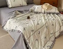 Постільна білизна євро з літньою ковдрою муслін Colorful Home Print 2 20228 220х240 см