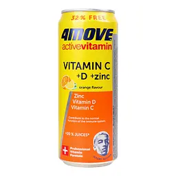 Вітаміни та мінерали 4move Active Vitamin Vitamins C+D+Zink Апельсин 330 мл - мініатюра 2
