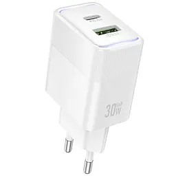 Мережевний зарядний пристрій Hoco CS112A Lounge PD30W+QC3.0 1USB-A/1C White