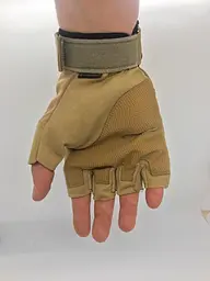 Моторукавички без пальців Combat на липучці спортивні (Пісочний) XL - мініатюра 5