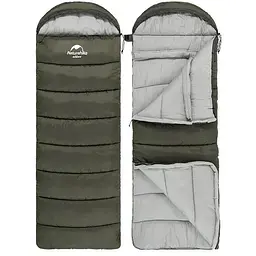 Спальник з капюшоном Naturehike U350 NH20MSD07, (1°C), лівий, зелений
