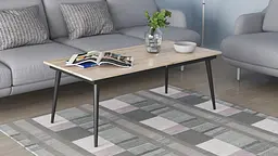Стіл журнальний трансформер Dandi Small Ferrum-decor 45x120(160)x70 Чорний метал ДСП Дуб Сан-Марино 16 мм (FRD-106798) - мініатюра 8