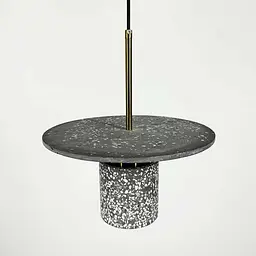 Підвіс Terrazzo Cylinder із сірим бетонним плафоном 30 см в стилі Ар-деко Line.F MJ 162-300 BK - мініатюра 2
