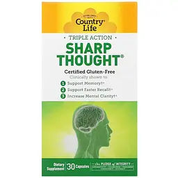 Комплекс для підтримки мозкової діяльності Country Life Sharp Thought 30 капсул - мініатюра 2