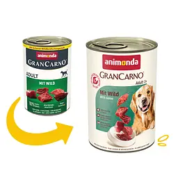 Вологий корм для собак Animonda Gran Carno Adult Game з дичиною 400 г (арт.82478) - мініатюра 2