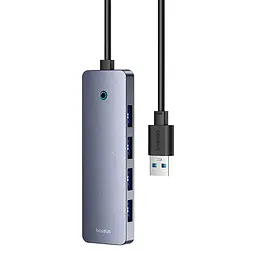 USB-Хаб Baseus UltraJoy Series 4-Port HUB Lite 50cm Space Grey （USBA to USB3.0*4+Type-C5V） (B0005280B811-01)