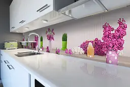 Кухонний фартух Трава та Бузок вінілова наклейка ПВХ букет у горщику Сірий 60х250 см Happy Pocket Z180827 - мініатюра 6