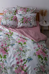 Комплект постільної білизни ТЕП Soft dreams Floral Dream полуторний білий з рожевим (2-03857_25838) - мініатюра 4