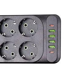 Мережевий фільтр-подовжувач POWER 6 розеток 6 USB 3 метри Yiwu HP-5-15 - мініатюра 17