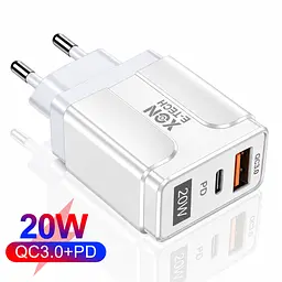 Зарядний пристрій XON PowerCharge 20W (PD20) USB Type-C (PCWA020020A1С1W 6143) Білий