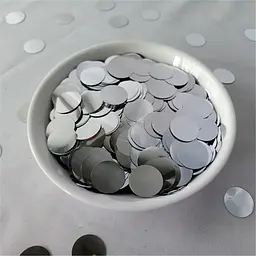 Конфеті з метафану круглі 10 г 25 мм сріблясті - мініатюра 3