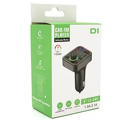 Автомобільний FM-трансмітер-модулятор Bluetooth Voltronic FMD1 3.1A, USB, TF - мініатюра 1