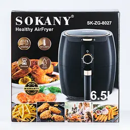 Аерогриль-фритюрниця SOKANY SK-8027 на 6.5 л з терморегулятором, чорний Sokany SK8027 - мініатюра 10