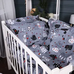 Простирадло MirSon Kids Time 17-0671 With Love Cats бязь 150х200 см (2200010178937) - мініатюра 4