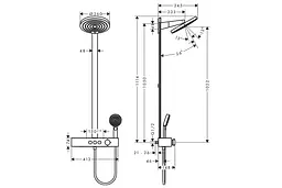 Душова система Hansgrohe Pulsify Showerpipe 260 2jet 400 EcoSmart brushed black chrome 24241340 - мініатюра 2