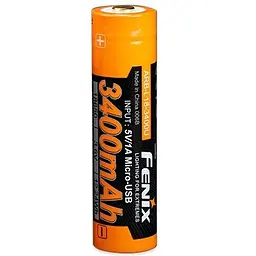 Акумулятор Fenix 18650 (3400 mAh) micro usb зарядка - мініатюра 2