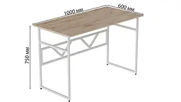 Комп'ютерний стіл Ferrum-decor Раян 75x100x60 білий ДСП Дуб Артізан 16мм (FRD-101124) - мініатюра 3