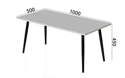Стіл журнальний Монтана Ferrum-decor 45x100x50 Чорний метал ДСП Білий 16 мм (FRD-106717) - мініатюра 6