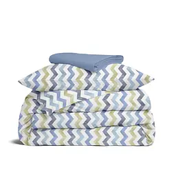 Дитяча постільна білизна в ліжечко ZIGZAG, небесний (ZigBlueSkyBeige_117Cloud_140)