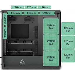Корпус Arctic Xtender Mirror Black (ACPCC00018A) Без БП - мініатюра 11