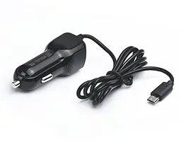 Автомобільний зарядний пристрій REAL-EL CA-15 (2USB, 2.1A) Чорний + кабель microUSB
