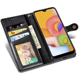 Шкіряний чохол-книжка GETMAN Gallant (PU) для TECNO Camon 19 Neo Чорний - мініатюра 3