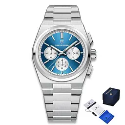 Наручний годинник чоловічий PD-1761 Silver-Blue Pagani Design acs0031194