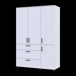 Шафа для одягу Doros Торн Білий 3 ДСП/3Ш (штанга) 135х51.6х200 (44900485) - мініатюра 4