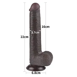 Фалоімітатор Sliding-Skin Dual Layer Dong 9 23 см (коричневий) - мініатюра 17