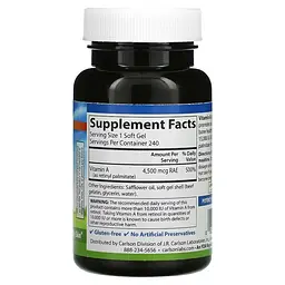 Вітаміни та мінерали Carlson Labs Vitamin A 15000 IU, 240 капсул - мініатюра 2