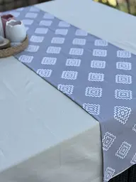 Ранер доріжка Ecotton DUCK 45x170 см для обіднього столу водовідштовхувальна сірого кольору геометрія (25147) - мініатюра 3