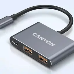 Концентратор Canyon hub DS-3 3in1 USB-C Dark Grey (CNS-TDS3) - мініатюра 8