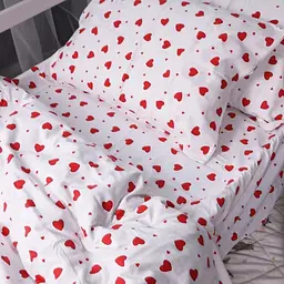 Комплект постільної білизни MirSon Фланель 015 Love білий 110х140 см (2200009652592) - мініатюра 4