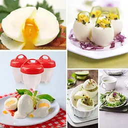 Набір із 6 силіконових форм для варки яєць без шкаралупи (пашот), Kitchen Master 83126 - мініатюра 4