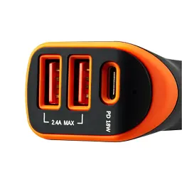 Зарядний пристрій Canyon Universal 3xUSB car adapter Black+Purple (CNE-CCA08PU) - мініатюра 2