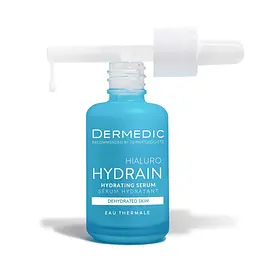 Сироватка для обличчя Dermedic Hydrain 3 Hialuro Зволожувальна для сухої шкіри обличчя, шиї та зони декольте 30 мл (5906739783199)