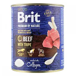 Вологий корм для собак Brit Premium By Nature Beef with Tripe 800 г (яловичина)