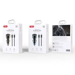 Автомобільний зарядний пристрій XO CC60 Smart прозрачний Car Charger A30+C30 Simultaneous 60W+Cable - мініатюра 2