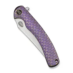 Ніж складаний туристичний Weknife Dracarys, (9.1 см) Böhler M390 / титан 6AL4V фіолетовий/золотий - мініатюра 6